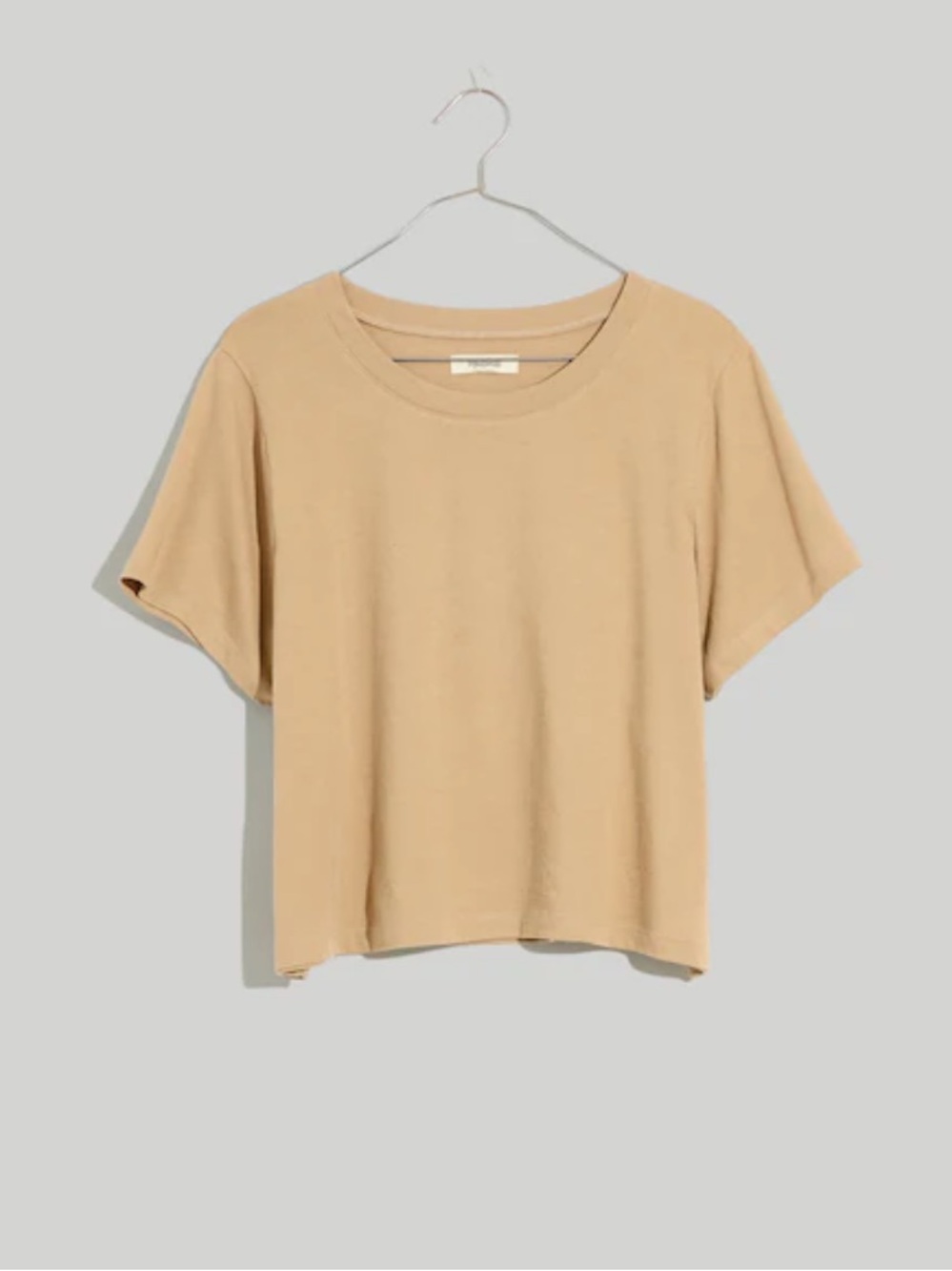 NWT Softfade Cotton Boxy-Crop Tee in Light Khaki - Medium